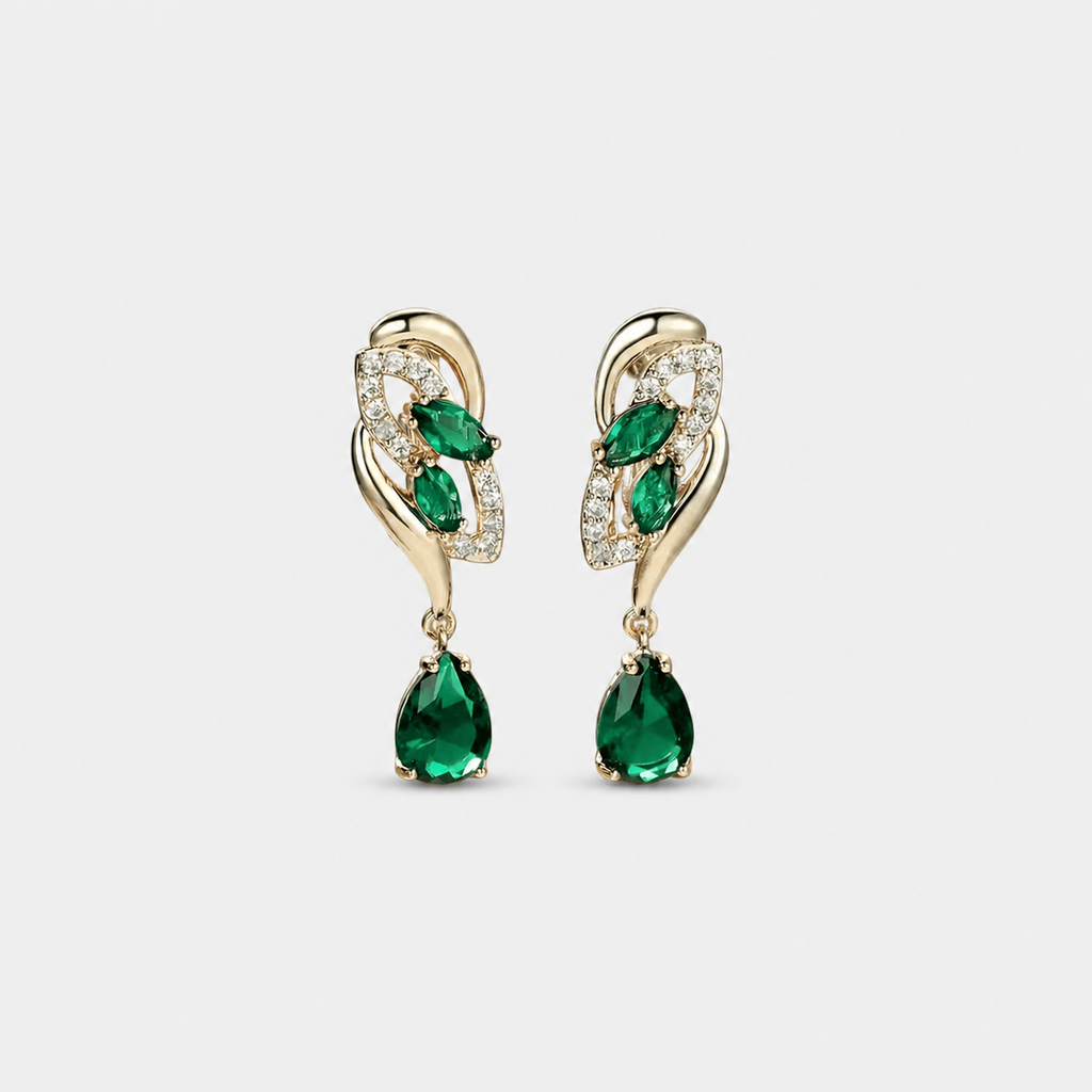 Velvet Flame Emerald Earrings