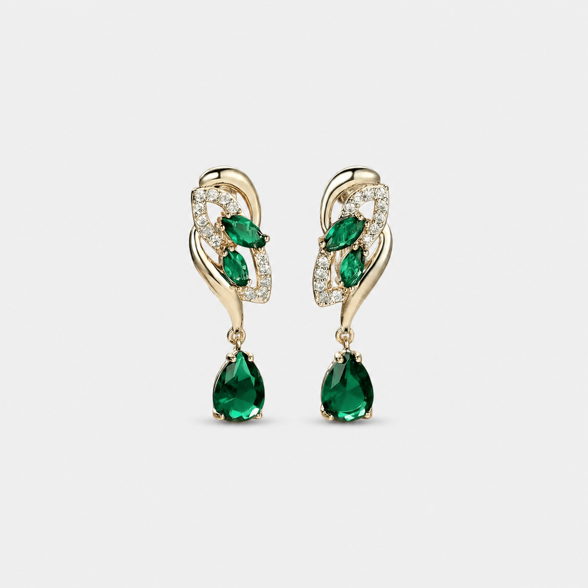 Velvet Flame Emerald Earrings