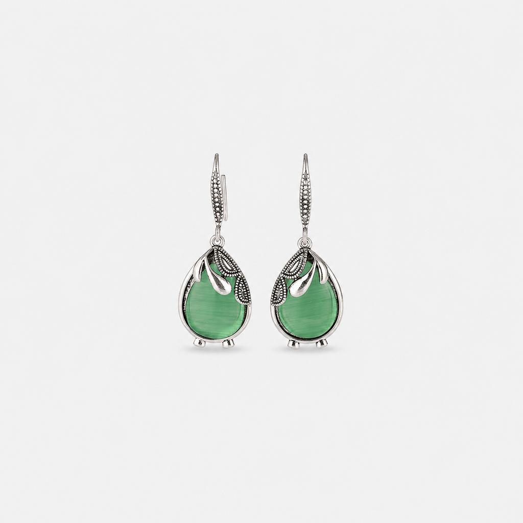 Willow Teardrop Emerald Earrings