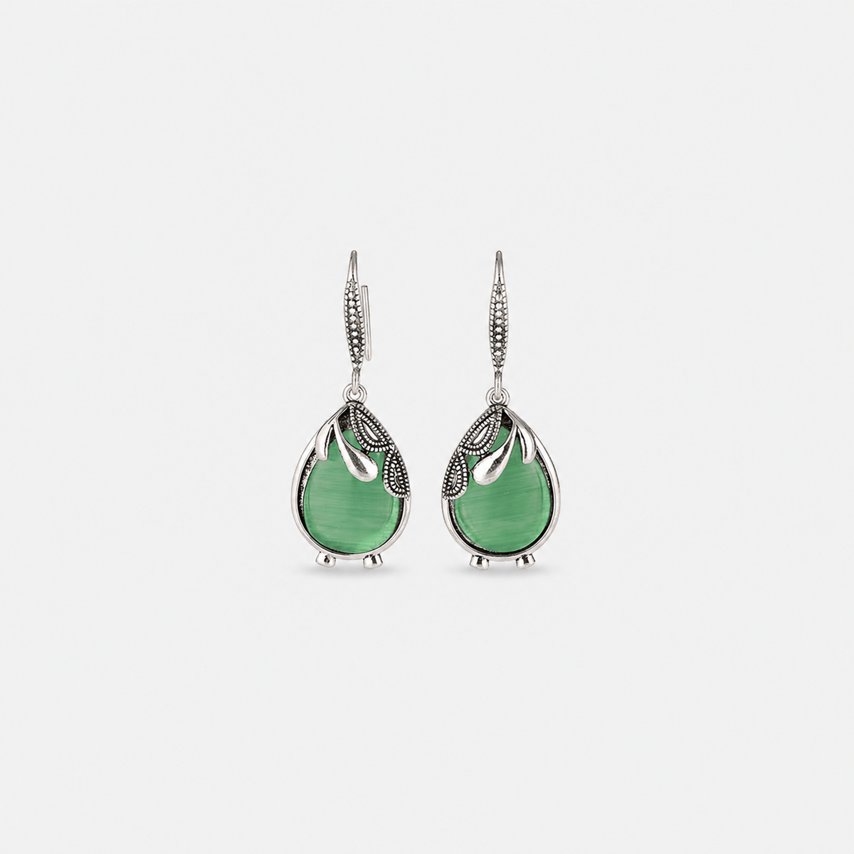 Willow Teardrop Emerald Earrings