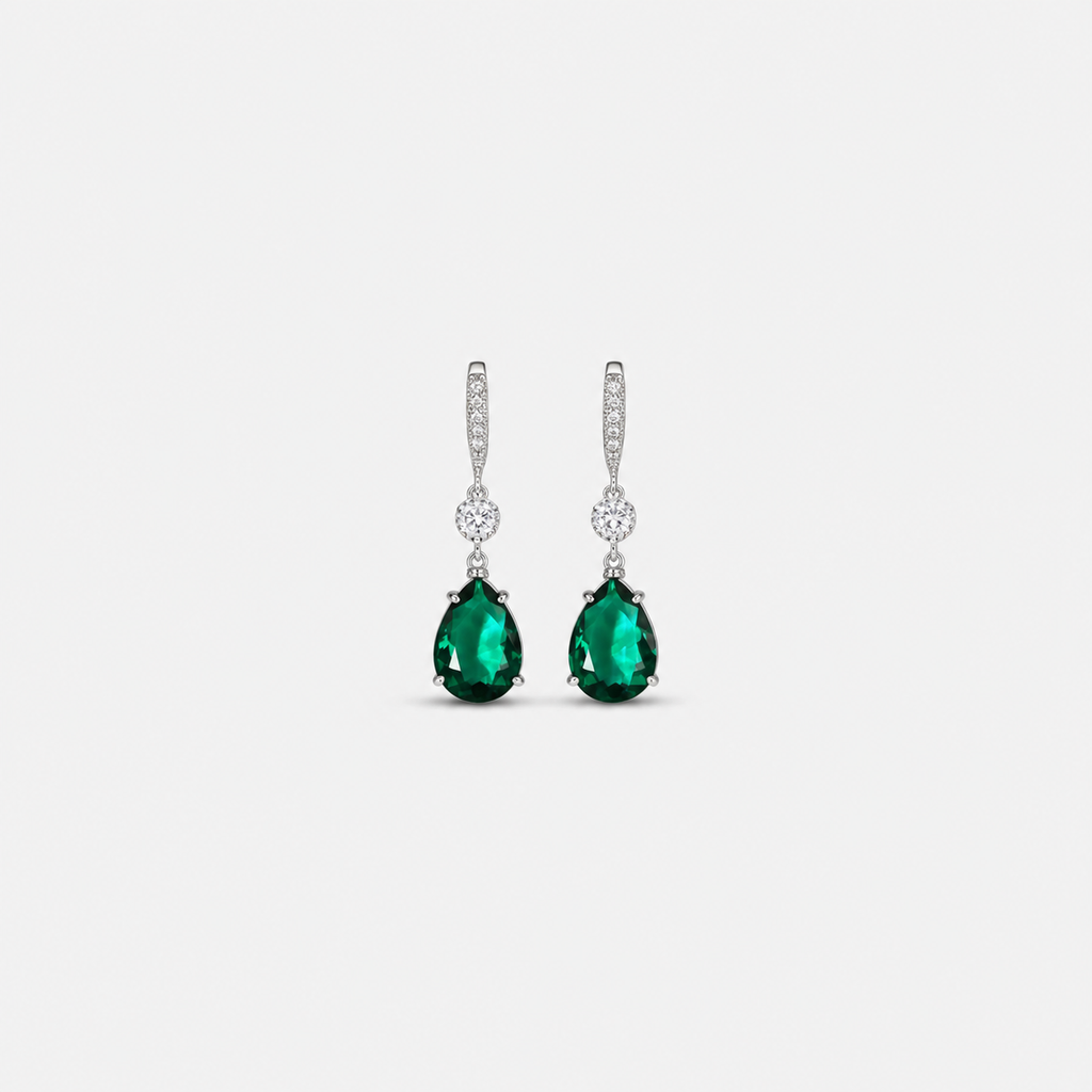 Elegant Emerald Teardrop Earrings
