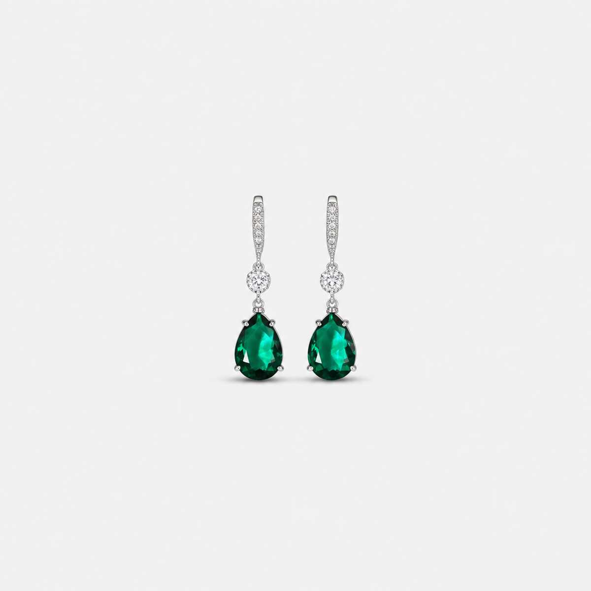 Elegant Emerald Teardrop Earrings