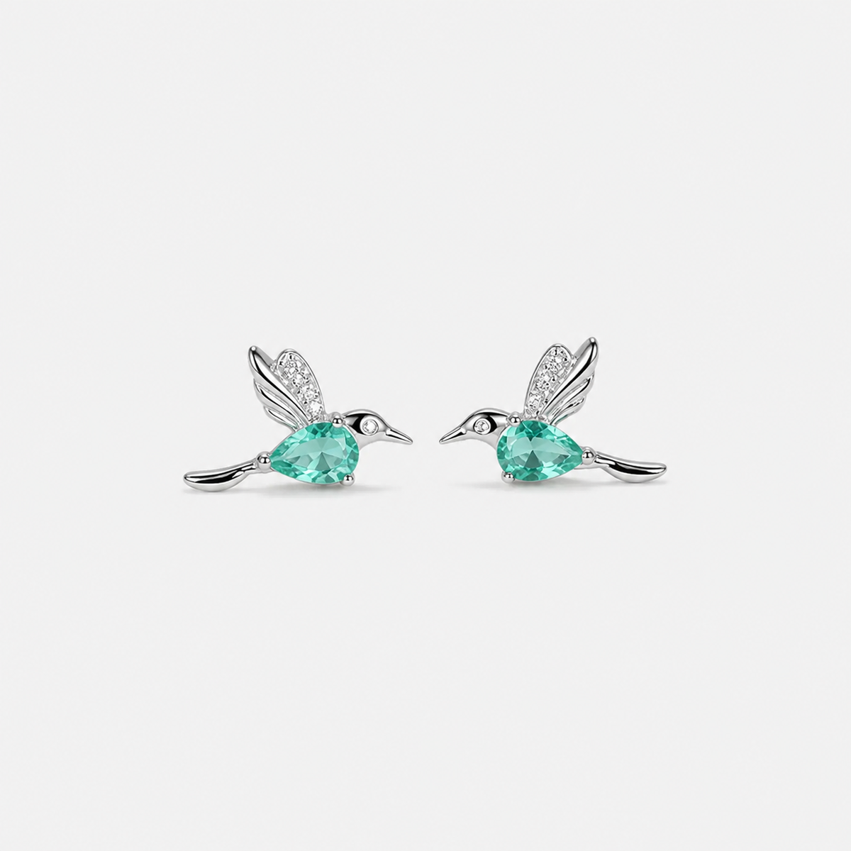 Hummingbird Zirconia Stud Earrings