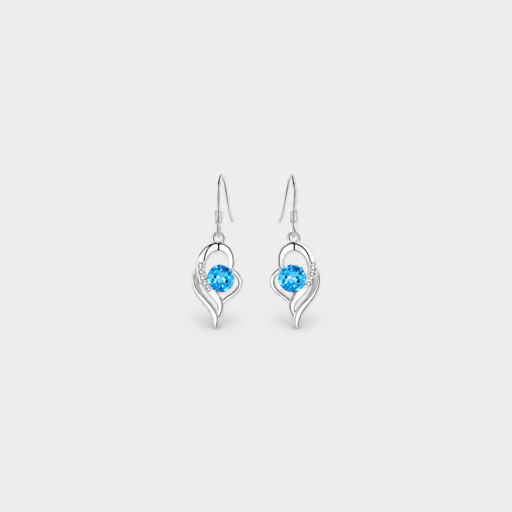 Eclipse Heart Drop Earrings