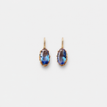Golden Blue Bloom Gold Earrings