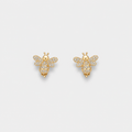 Gold One Piece Bee Earrings