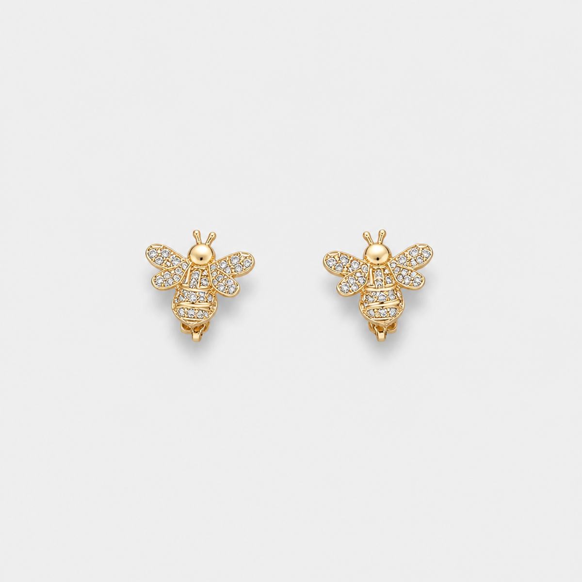 Gold One Piece Bee Earrings