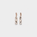 Elegant Rectangular Gold and Silver Earrings