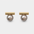 Elegant Gold Dark Pearl Earrings