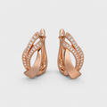 Elegant Rose Gold Zirconia Earrings