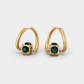 Elegant Green Golden Earrings