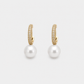 Elegant Bright Golden Pearl Earrings