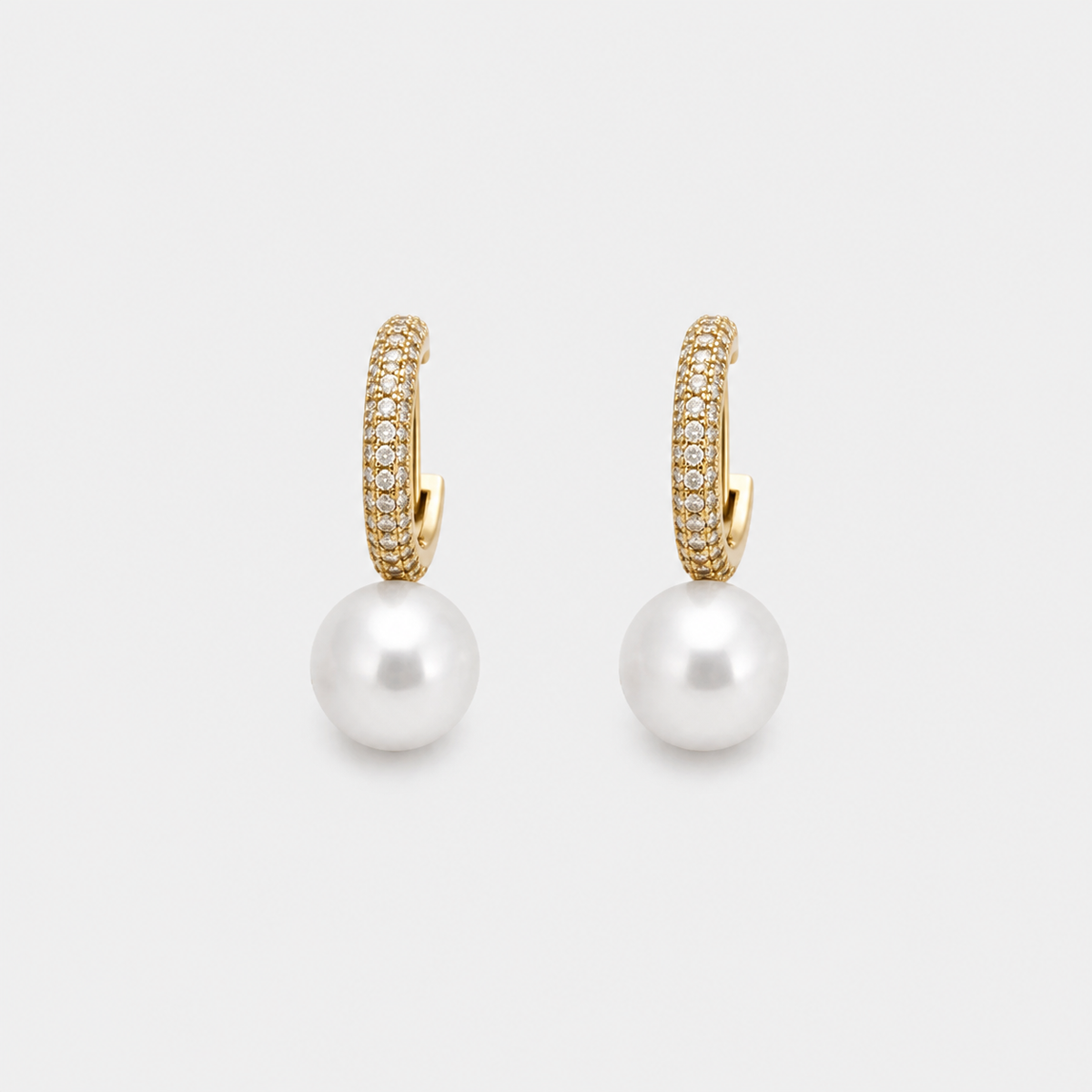 Elegant Bright Golden Pearl Earrings