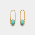 Timeless Gold Turquoise Pearl Moonstone Earrings