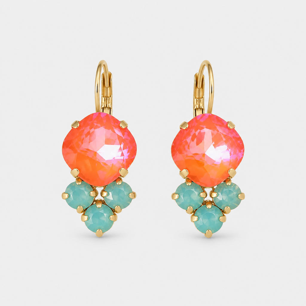 Timeless Gold Rainbow Zircon Earrings