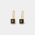 Crystal Black Stone Drop Earrings