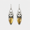 Vintage Silver Owl Drop Earrings