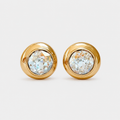 Timeless Gold Round Zirconia Earrings
