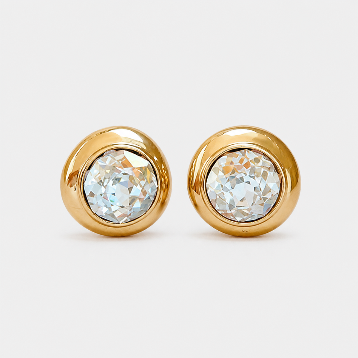 Timeless Gold Round Zirconia Earrings