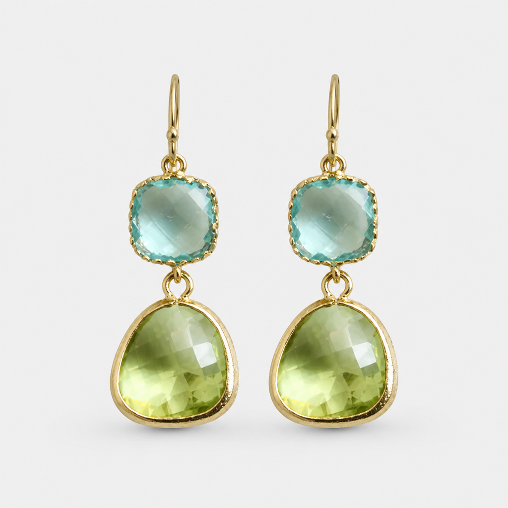 Vintage Turquoise Moonstone Earrings