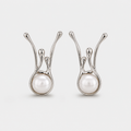 Antique Irregular Silver Pearl Earrings