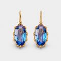 Golden Blue Bloom Earrings