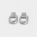 Graceful Silver Linked Knot Earrings