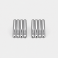 Artistic Silver Long Ribbed Earrings
