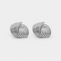 Modern Silver Twist Earrings