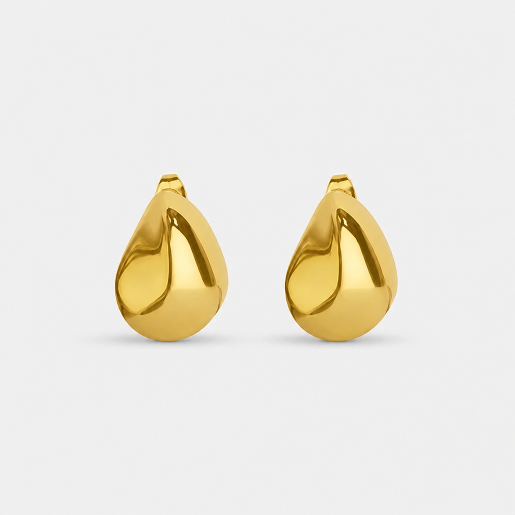 Modern Gold Tear Drop Earrings