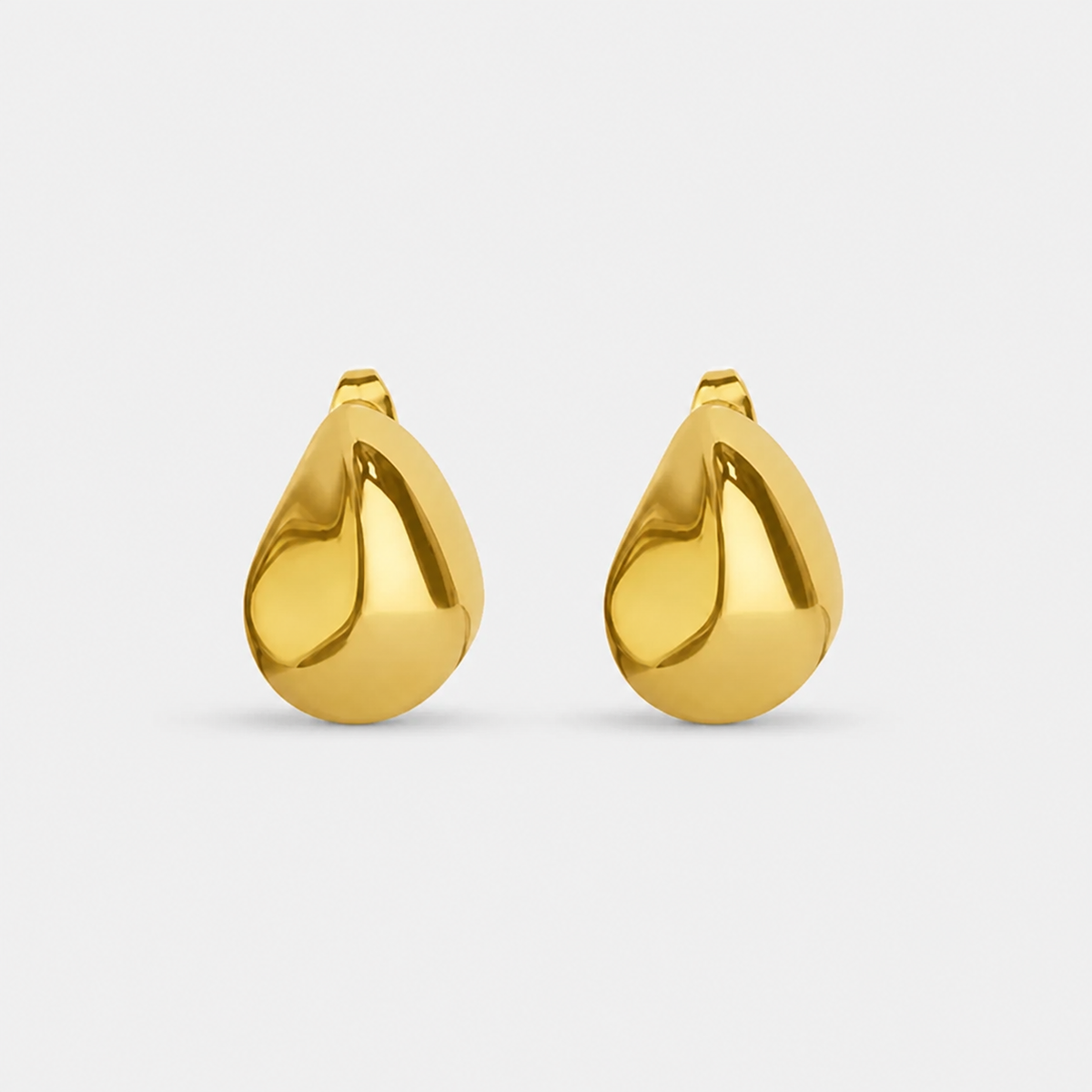 Modern Gold Tear Drop Earrings