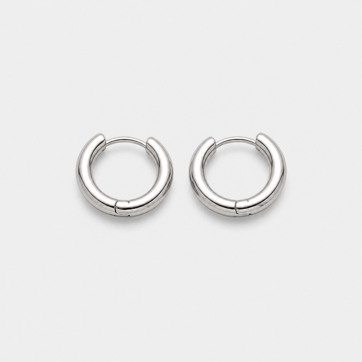 Set of 3 Pairs Thick Gold or Silver Hoops