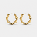 Twisted Gold Huggie Hoops