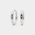 Silver Marquise Huggie Hoops
