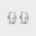 Set of 3 Pairs Silver Classic Rounded Hoops