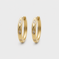 Gold Marquise Huggie Hoops