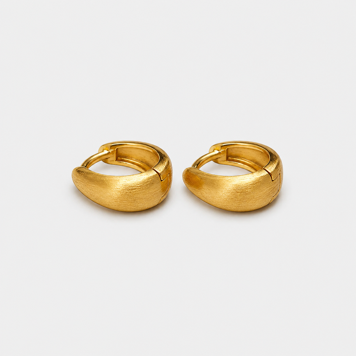 Wide Brushed Huggie Hoops