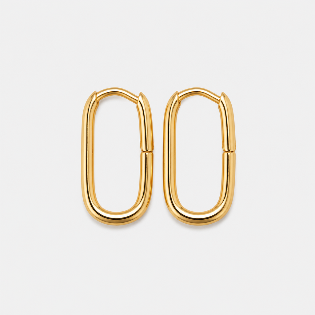 Set of 2 Pairs Everyday Oval Hoops Gold Silver