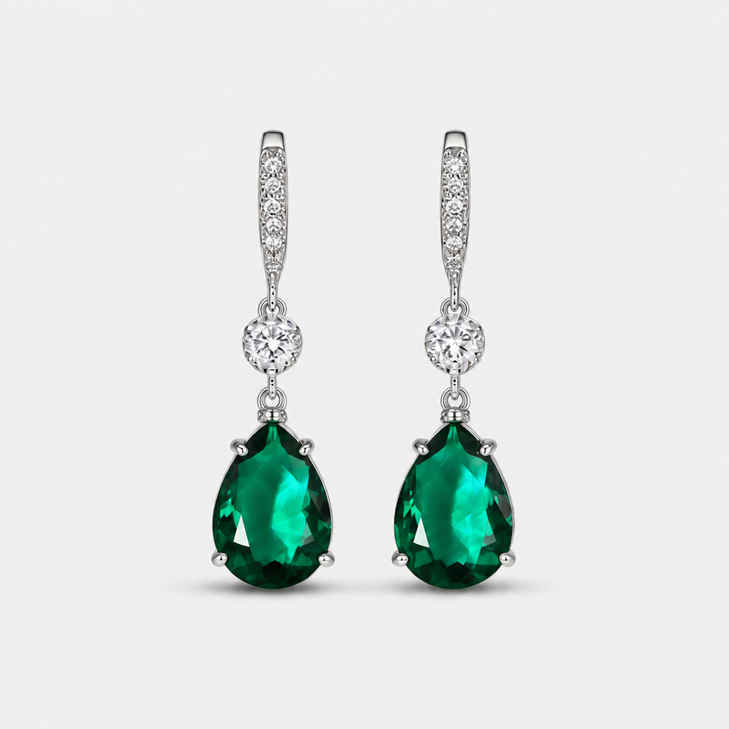 Elegant Emerald Teardrop Earrings