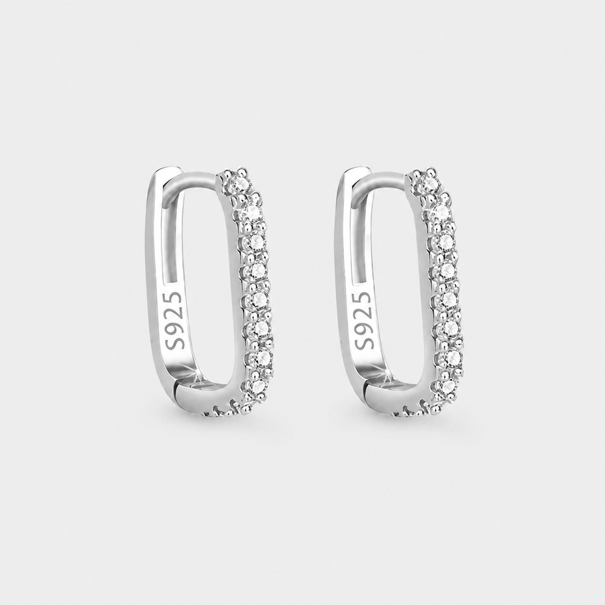 Sparkling Zircon Crystals Hoop Earrings