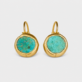 Elegant Gold Earrings with Turquoise Stone