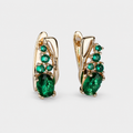 Emerald Gold Dangle Earrings