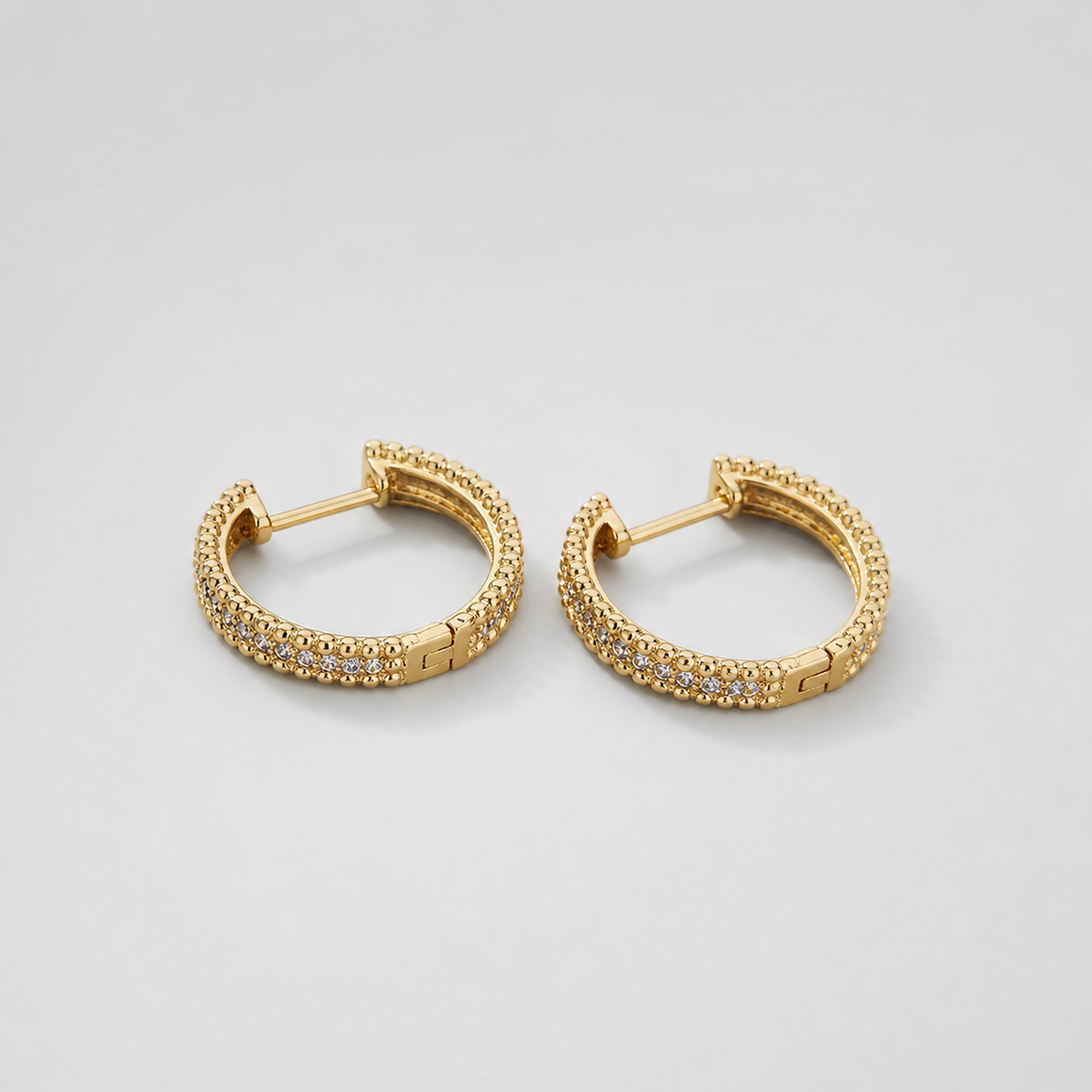 Studded Crystal Hoop Earrings