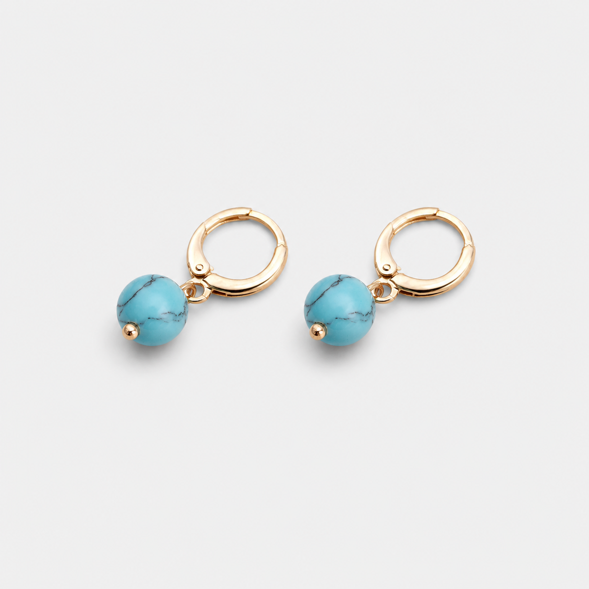 Vintage Gold Turquoise Drop Earrings