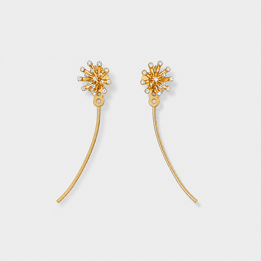Wish Dandelion Gold Earrings