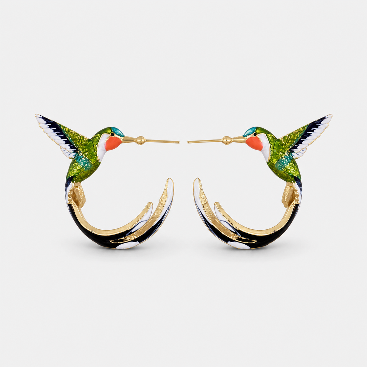 Unique Colorful Hummingbird Earrings