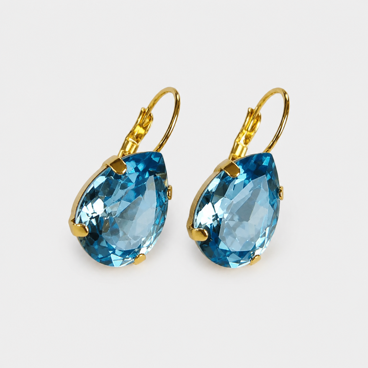 Vintage Blue Glass Earrings
