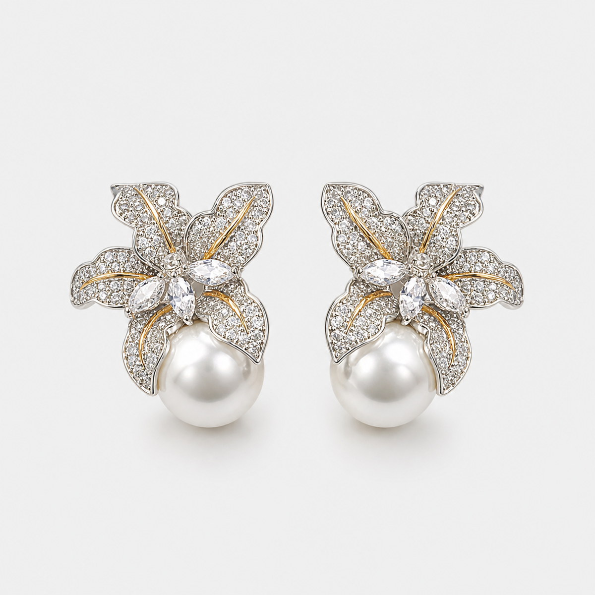 Exquisite Flower Pearl Earrings