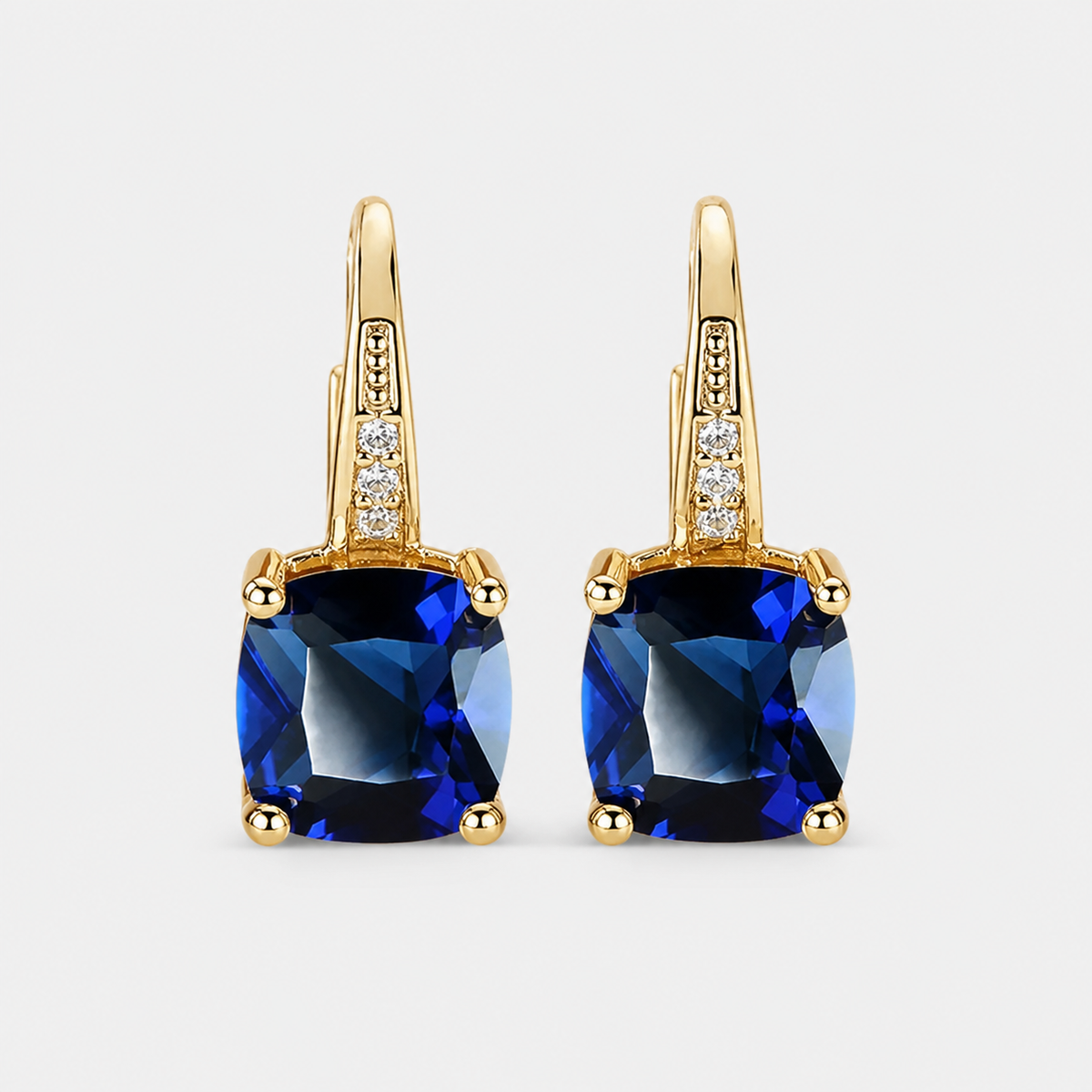 Mystic Sapphire Stone Hoop Earrings