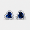 Sapphire Heart Stud Earrings Earrings